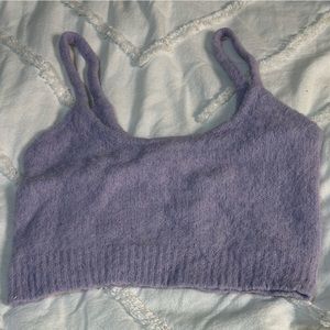Garage fuzzy crop tank size small
